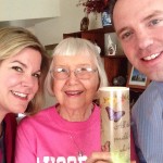 Keith Stout and Kim Stone hanging out with Auggie Beth Opgrand '45 in Arizona in February. Her candle says, "All things are possible for those that believe."